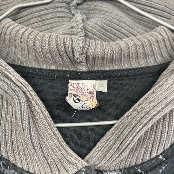 Vintage Split USA Hoodie Women S Black 90s Faded Skateboards Button Up Punk Emo - Picture 6 of 14